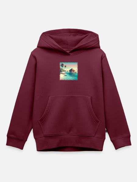 Malediven Reethi Beach – Grunge Urlaubsparadies - Kinder Premium Organic Hoodie - Burgunderrot