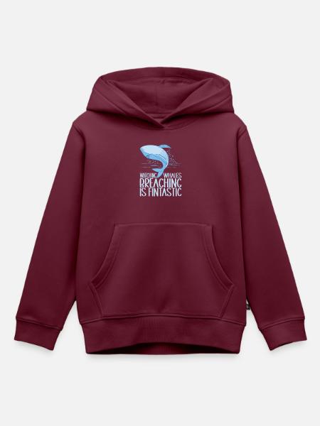 Wale Walfisch - Kinder Premium Organic Hoodie - Burgunderrot