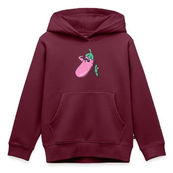 Power - Kinder Premium Organic Hoodie - Burgunderrot - Vorne - AI Model Kid Female (0cm)