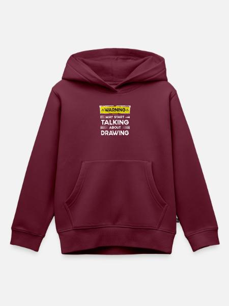 Talking about Drawing funny - Kinder Premium Organic Hoodie - Burgunderrot