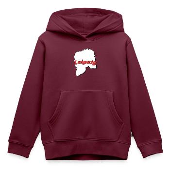 Leipzig - Kinder Premium Organic Hoodie - Burgunderrot - Vorne - AI Model Kid Female (0cm)