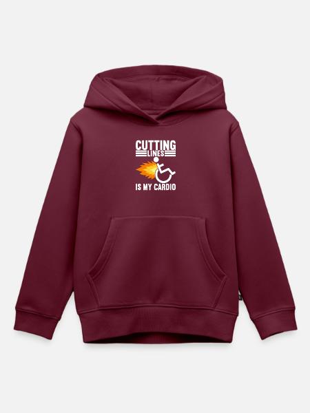 Rollstuhlfahrer Rollstuhl - Kinder Premium Organic Hoodie - Burgunderrot