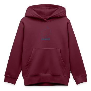Wo geht's denn hier nach Walhalla - Wal - Spruch - Kinder Premium Organic Hoodie - Burgunderrot - Vorne - AI Model Kid Female (0cm)