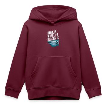 Heimat Ist Wo Der Gletscher Ist - Island Souvenir - Kinder Premium Organic Hoodie - Burgunderrot - Vorne - AI Model Kid Female (0cm)