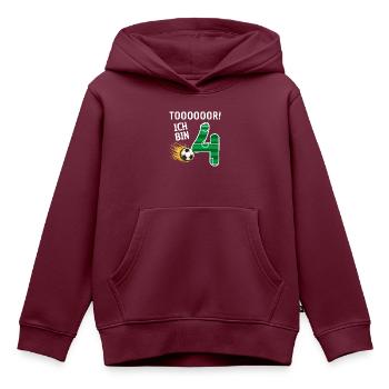 Tor Ich bin 4 - Kinder Premium Organic Hoodie - Burgunderrot - Vorne - AI Model Kid Female (0cm)