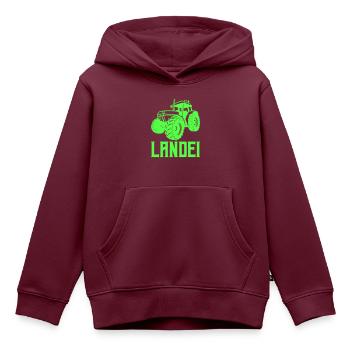 traktor landei 1 - Kinder Premium Organic Hoodie - Burgunderrot - Vorne - AI Model Kid Female (0cm)