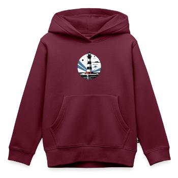 Leuchtturm, Küste, Meer - Kinder Premium Organic Hoodie - Burgunderrot - Vorne - AI Model Kid Female (0cm)
