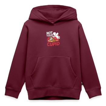 Single & Anti Liebe Valentinstag Not today cupid - Kinder Premium Organic Hoodie - Burgunderrot - Vorne - AI Model Kid Female (0cm)