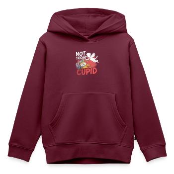 Single & Anti Liebe Valentinstag Not today cupid - Kinder Premium Organic Hoodie - Burgunderrot - Vorne - AI Model Kid Female (0cm)
