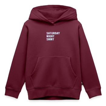 Samstag Abend - Kinder Premium Organic Hoodie - Burgunderrot - Vorne - AI Model Kid Female (0cm)