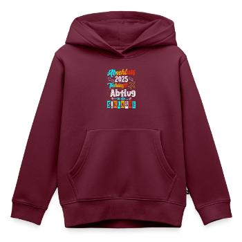 Abschluss 4. Klasse 2025 Tschüss Abflug - Kinder Premium Organic Hoodie - Burgunderrot - Vorne - AI Model Kid Female (0cm)