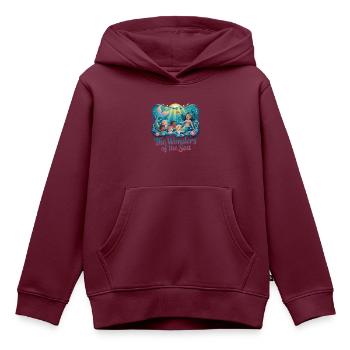 WUNDER DES MEERES - Kinder Premium Organic Hoodie - Burgunderrot - Vorne - AI Model Kid Female (0cm)
