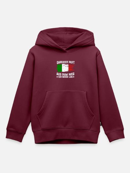 Gardasee Italien Geschenk - Kinder Premium Organic Hoodie - Burgunderrot
