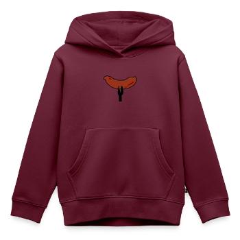 Bratwurst - Kinder Premium Organic Hoodie - Burgunderrot - Vorne - AI Model Kid Female (0cm)