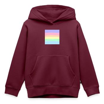 Pastellfarbene Streifen in Regenbogenfarbe - Kinder Premium Organic Hoodie - Burgunderrot - Vorne - AI Model Kid Female (0cm)