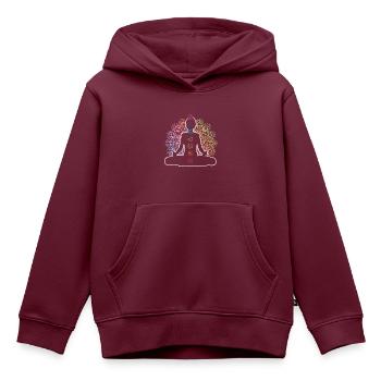 Chakra Meditation Chakra Meditation Zen - Kinder Premium Organic Hoodie - Burgunderrot - Vorne - AI Model Kid Female (0cm)
