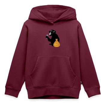 euro monkey - Kinder Premium Organic Hoodie - Burgunderrot - Vorne - AI Model Kid Female (0cm)