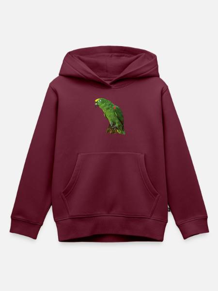 Gelbkronenpapagei - Kinder Premium Organic Hoodie - Burgunderrot