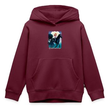 Ostwind Pferde und Mika Mondschein - Kinder Premium Organic Hoodie - Burgunderrot - Vorne - AI Model Kid Female (0cm)