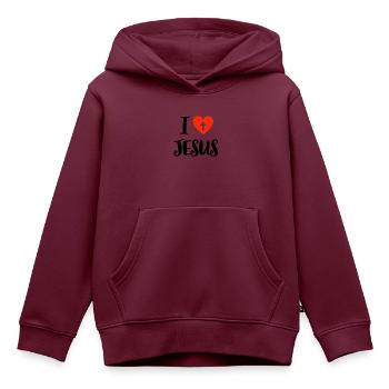 Jesus Jesus Jesus Christlich Christlich Christlich - Kinder Premium Organic Hoodie - Burgunderrot - Vorne - AI Model Kid Female (0cm)