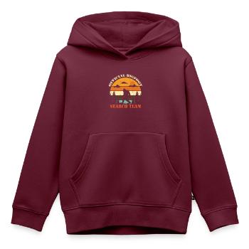 Bigfoot Sasquatch Yeti - Kinder Premium Organic Hoodie - Burgunderrot - Vorne - AI Model Kid Female (0cm)