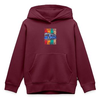 Straßenbahn Flüsterer Straßenbahnfahrer S-Bahn - Kinder Premium Organic Hoodie - Burgunderrot - Vorne - AI Model Kid Female (0cm)