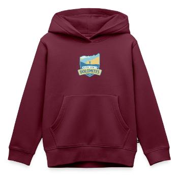 Höhenweg 1 - Alta Via 1 Dolomiten - Kinder Premium Organic Hoodie - Burgunderrot - Vorne - AI Model Kid Female (0cm)