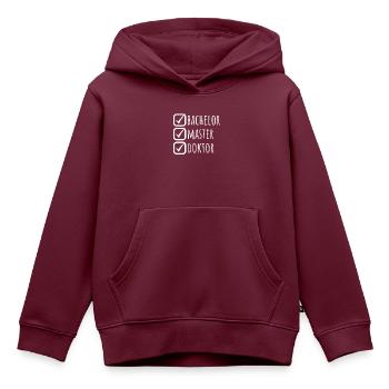 Doktortitel Promotion Doktorand Spruch - Kinder Premium Organic Hoodie - Burgunderrot - Vorne - AI Model Kid Female (0cm)