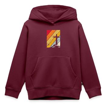Kreuz Vintage Jesus Kreuz Geschenkidee - Kinder Premium Organic Hoodie - Burgunderrot - Vorne - AI Model Kid Female (0cm)