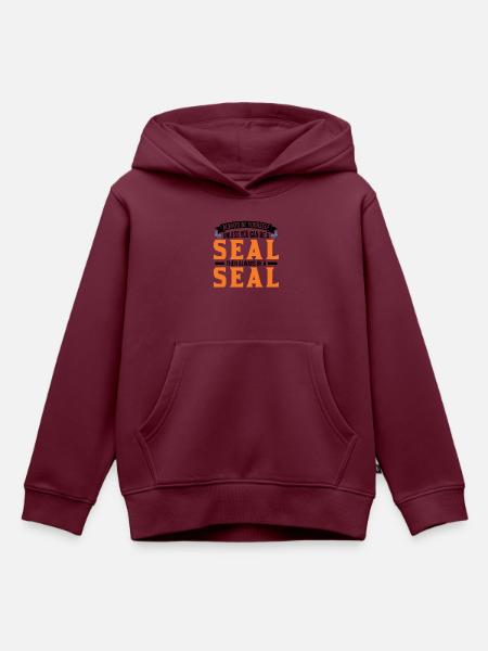 Robbe Geschenk Seal Seelöwe - Kinder Premium Organic Hoodie - Burgunderrot