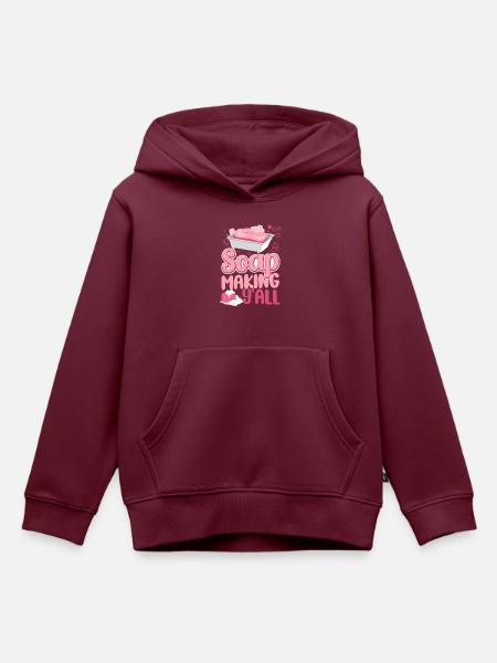 Soap Making Crafting Soap Making - Kinder Premium Organic Hoodie - Burgunderrot