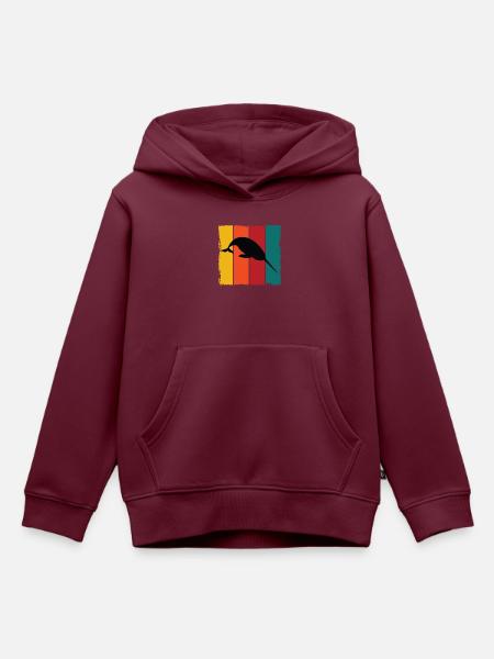 Retro Narwal Shirt - Kinder Premium Organic Hoodie - Burgunderrot
