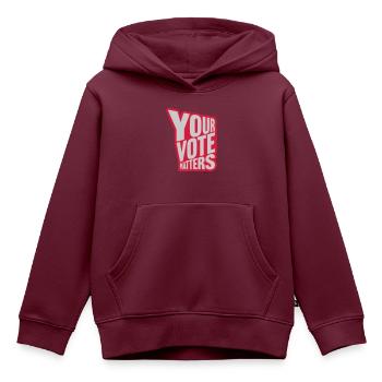 your vote matters Zitat - Kinder Premium Organic Hoodie - Burgunderrot - Vorne - AI Model Kid Female (0cm)