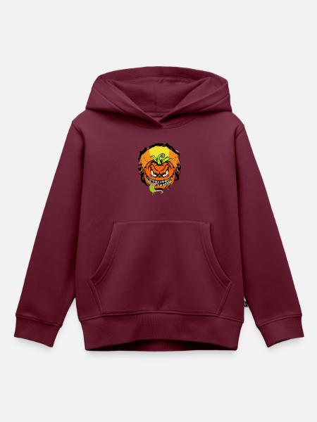 Böser Kürbis - Kinder Premium Organic Hoodie - Burgunderrot