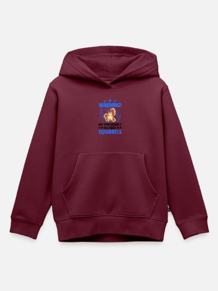 Warnung Eichhörnchen Grauhörnchen - Kinder Premium Organic Hoodie - Burgunderrot