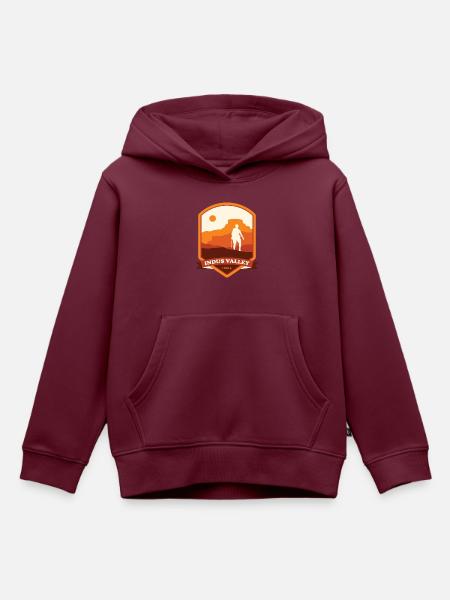 Indus Valley Trek – India - Kinder Premium Organic Hoodie - Burgunderrot
