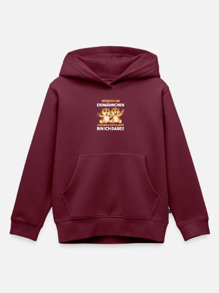 Erdmännchen - Kinder Premium Organic Hoodie - Burgunderrot
