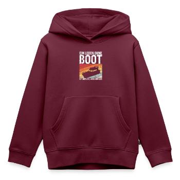 Boot Yacht Jolle Kajak Fan Geschenk Kapitän Schiff - Kinder Premium Organic Hoodie - Burgunderrot - Vorne - AI Model Kid Female (0cm)