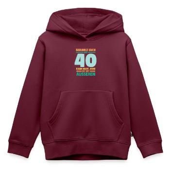 Vierzig 40 Jahre Vierzigster Geburtstag - Kinder Premium Organic Hoodie - Burgunderrot - Vorne - AI Model Kid Female (0cm)