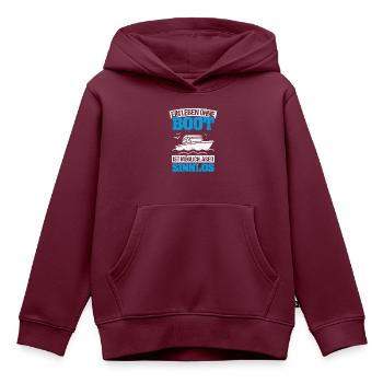 Boot Yacht Jolle Kajak Fan Geschenk Kapitän Schiff - Kinder Premium Organic Hoodie - Burgunderrot - Vorne - AI Model Kid Female (0cm)