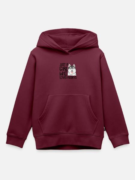 Husky - Kinder Premium Organic Hoodie - Burgunderrot