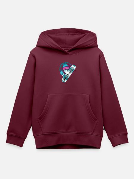 Snowboarding Snowboard Wintersport - Kinder Premium Organic Hoodie - Burgunderrot
