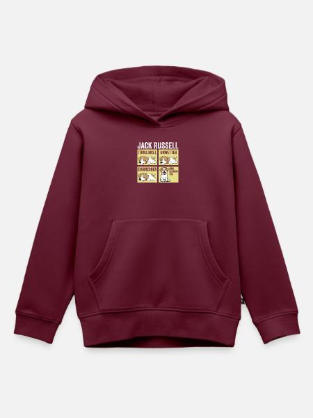 Hund Jack Russell - Kinder Premium Organic Hoodie - Burgunderrot