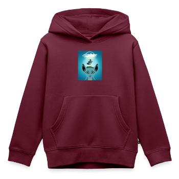 Pandora - Kinder Premium Organic Hoodie - Burgunderrot - Vorne - AI Model Kid Female (0cm)
