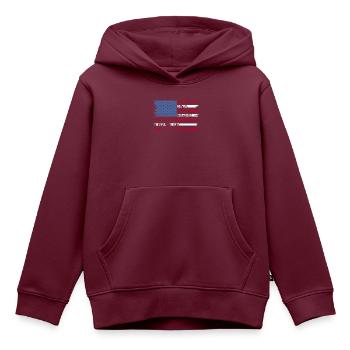 Pfadfinder US Flagge - Kinder Premium Organic Hoodie - Burgunderrot - Vorne - AI Model Kid Female (0cm)