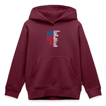 Pfadfinder US Flagge - Kinder Premium Organic Hoodie - Burgunderrot - Vorne - AI Model Kid Female (0cm)