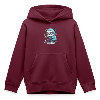 Panda Puckster - Kinder Premium Organic Hoodie - Burgunderrot - Vorne - AI Model Kid Female (0cm)