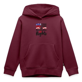 Feminist Stars Stripes & - Kinder Premium Organic Hoodie - Burgunderrot - Vorne - AI Model Kid Female (0cm)