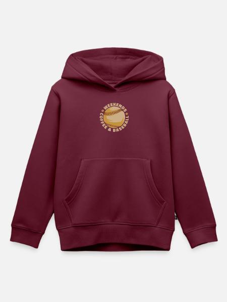Baseball Baseball Mama - Kinder Premium Organic Hoodie - Burgunderrot