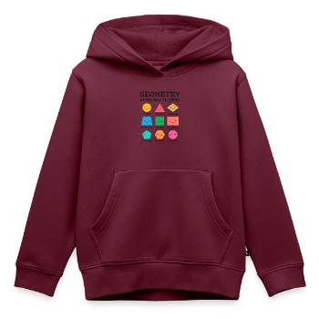 Geometrie hält Sie in Form, geometrische Formen - Kinder Premium Organic Hoodie - Burgunderrot - Vorne - AI Model Kid Female (0cm)